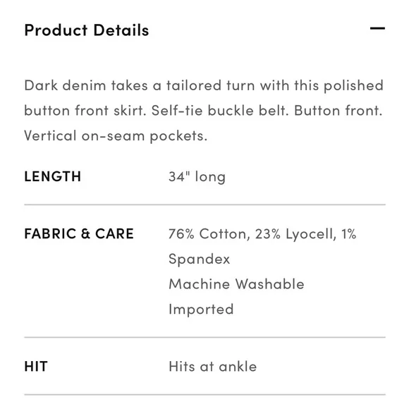 Ann Taylor belted denim skirt in class rinse - Picture 7 of 7